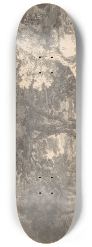 Herman van Swanevelt - A Wooded Landscape with Travellers by the Roadside, a Stream beyond 8.25 inch art skate deck Herman van Swanevelt - A Wooded Landscape with Travellers by the Roadside, a Stream beyond 8.25 inch art skate deck