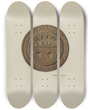 Triptych art skateboard deck of Franklyn Syres Pa German Butter Mold_2 by Franklyn Syres