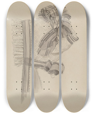 Triptych art skateboard deck of Ruth Bialostosky Bonnet_1 by Ruth Bialostosky