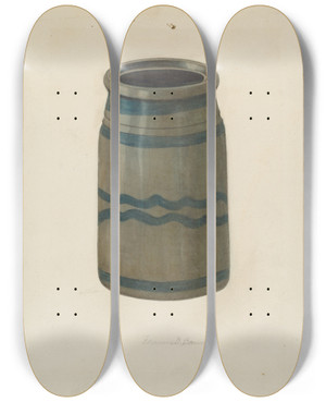 Triptych art skateboard deck of Francis Bruner Jar by Francis Bruner