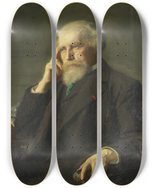 Triptych art skateboard deck of Bernhard Sterman Albert Mrat 18401909 by Bernhard Osterman (1870-1938)