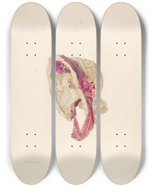 Triptych art skateboard deck of Frank M Keane Bonnet by Frank M Keane