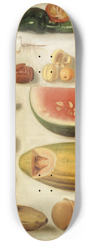 Hermenegildo Bustos - Still Life With Fruit (With Scorpion And Frog) 8.25 inch art skate deck