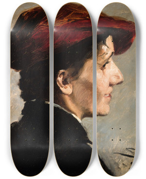 Triptych art skateboard deck of Peder Severin Kryer Marianne Stokes by Peder Severin Kroyer (1851-1909)