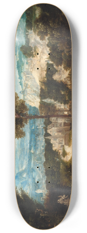 Herri met de Bles - Landscape with the Flight into Egypt 8.25 inch art skate deck Herri met de Bles - Landscape with the Flight into Egypt 8.25 inch art skate deck