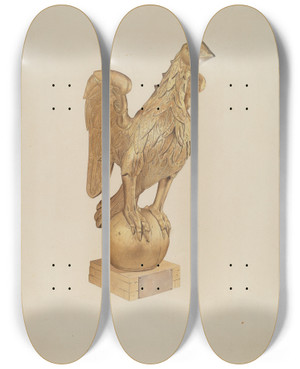Triptych art skateboard deck of Henry Murphy Golden Eagle Gatepost by Henry Murphy