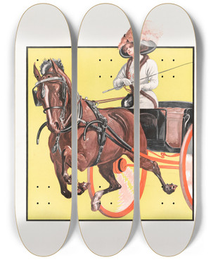 Triptych art skateboard deck of Fred Tolman Winsome by Fred Tolman (19-20-)