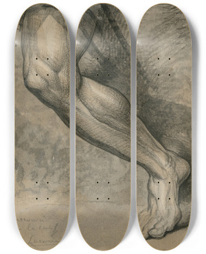 Triptych art skateboard deck of David Humbert De Superville Gespierd Rechterbeen by David Humbert De Superville (1770-1849)