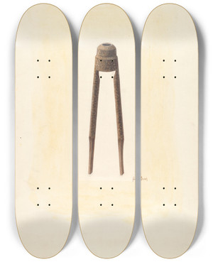 Triptych art skateboard deck of H Langden Brown Bishop Hill Dowel Cutter_2 by H Langden Brown