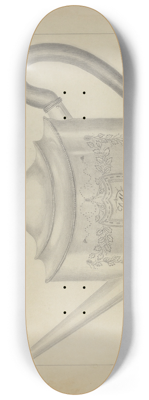 Hester Duany - Silver Teapot 8.25 inch art skate deck