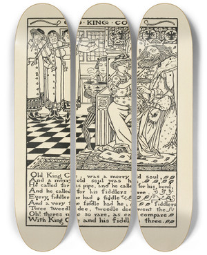 Triptych art skateboard deck of Winifred Smith Old King Cole by Winifred Smith (19-)