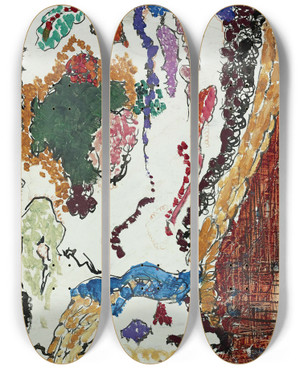 Triptych art skateboard deck of Arthur Dove Chair by Arthur Dove (1880-1946)