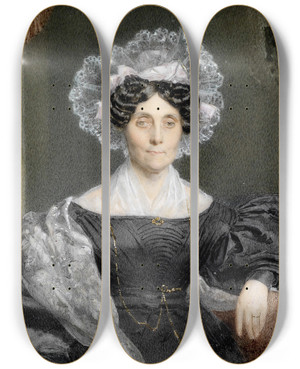 Triptych art skateboard deck of Emanuel Thomas Peter Grfin Therese Thun by Emanuel Thomas Peter (1799-1873)