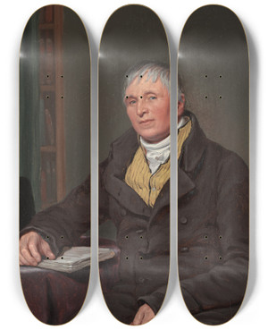Triptych art skateboard deck of Pieter Christoffel Wonder Charles Thompson by Pieter Christoffel Wonder (1780-1852)