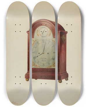 Triptych art skateboard deck of Frank Wenger Clock_2 by Frank Wenger (20-)