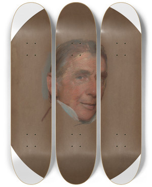 Triptych art skateboard deck of Francis Alexander John Collins Warren by Francis Alexander (1800-1880)