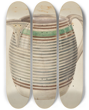 Triptych art skateboard deck of Al Curry Water Pitcher_1 by Al Curry (20-)