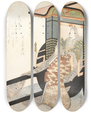 Triptych art skateboard deck of Yashima Gakutei Untitled by Yashima Gakutei (1786-1868)