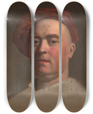 Triptych art skateboard deck of Thomas Hudson Alexander Van Aken by Thomas Hudson (1701-1779)