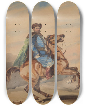 Triptych art skateboard deck of Piotr Michaowski Hetman by Piotr Michalowski (1800-1855)