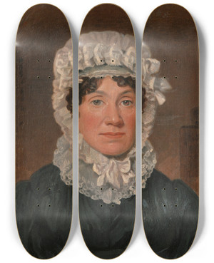 Triptych art skateboard deck of Lambert Marshall Portrait Of Mrs Ben Marshall by Lambert Marshall (1810-1870)