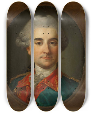 Triptych art skateboard deck of Marcello Bacciarelli Portrait Of Stanisaw August Poniatowski by Marcello Bacciarelli (1731-1818)