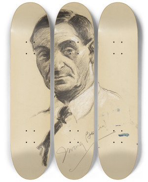 Triptych art skateboard deck of Samuel Johnson Woolf Irving Berlin by Samuel Johnson Woolf (1880-1948)