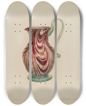Triptych art skateboard deck of Van Silvay Pitcher_3 by Van Silvay