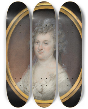 Triptych art skateboard deck of James Peale Elizabeth Depeyster Peale by James Peale (1749-1831)