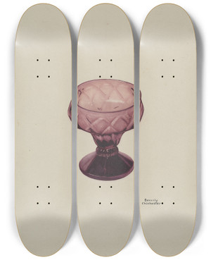 Triptych art skateboard deck of Beverly Chichester Salt Cup by Beverly Chichester (20-)