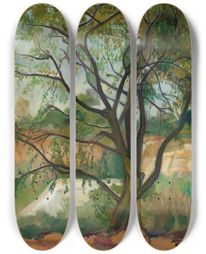 Triptych art skateboard deck of Suzanne Valadon Larbre by Suzanne Valadon (1865-1938)