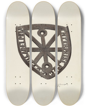 Triptych art skateboard deck of Sydney Roberts Trivet_1 by Sydney Roberts