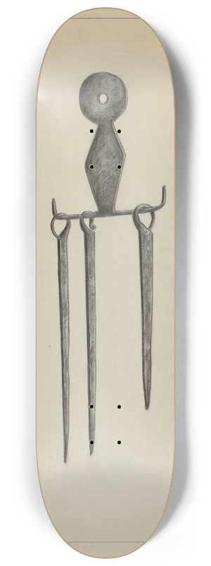 Holger Hansen - Skewers and Holder 8.25 inch art skate deck