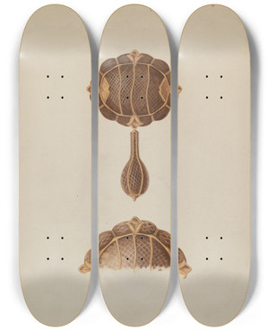Triptych art skateboard deck of Bertha Semple Brooch_1 by Bertha Semple