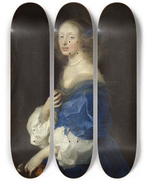 Triptych art skateboard deck of Sbastien Bourdon Countess Ebba Sparre by Sebastien Bourdon (1616-1671)
