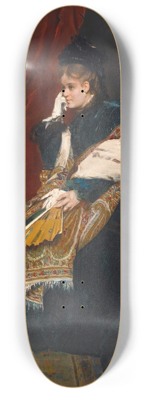 Alfred Stevens - La femme en vert dans latelier 8.25 inch art skate deck Alfred Stevens - La femme en vert dans latelier 8.25 inch art skate deck