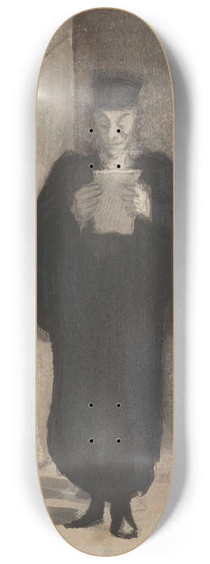 Honor Daumier - A Lawyer Reading 8.25 inch art skate deck