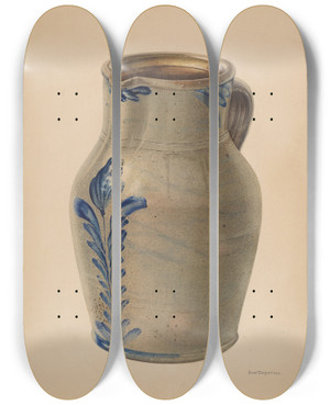 Triptych art skateboard deck of John Tarantino Pitcher_4 by John Tarantino (1935)
