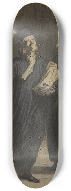 Honor Daumier - Les Avocats 8.25 inch art skate deck