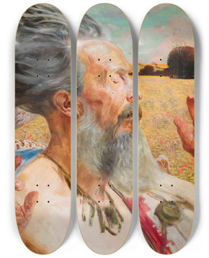 Triptych art skateboard deck of Jacek Malczewski Derwid by Jacek Malczewski (1854-1929)