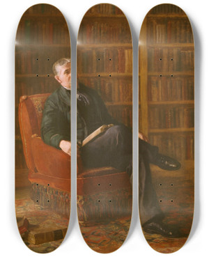 Triptych art skateboard deck of Thomas Eakins Riter Fitzgerald by Thomas Eakins (1844-1916)