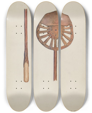 Triptych art skateboard deck of William Hoffman Candle Maker by William Hoffman