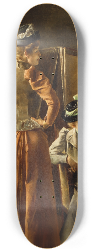 Alfred Stevens - Looking at a Painting 8.25 inch art skate deck Alfred Stevens - Looking at a Painting 8.25 inch art skate deck