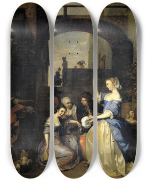 Triptych art skateboard deck of Barend Graat The Prodigal Son by Barend Graat (1628-1709)