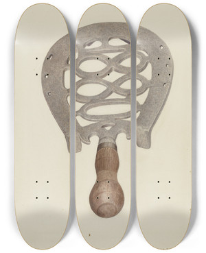 Triptych art skateboard deck of Violet Hartenstein Trivet_7 by Violet Hartenstein