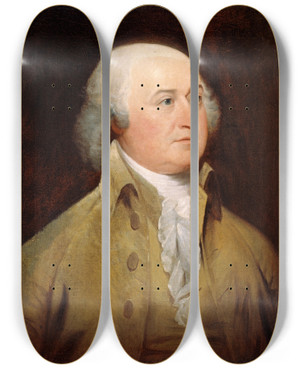 Triptych art skateboard deck of John Trumbull John Adams by John Trumbull (1756-1843)