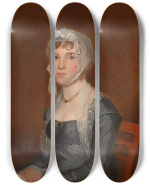 Triptych art skateboard deck of James Alexander Simpson Rachel Bartholomew Davis by James Alexander Simpson (1805-1880)