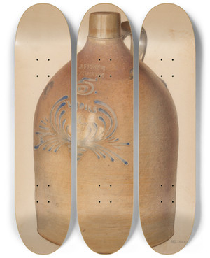 Triptych art skateboard deck of George Loughridge Jug_4 by George Loughridge (20-)