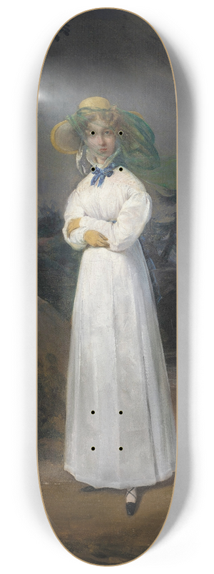Horace Vernet - Portrait of the Widow Comtesse Jean-Henri-Louis Greffulhe, ne Marie-Franoise-Clestine de Vintimille du Luc, later Comtesse Philippe-Paul de Sgur (1787-1862), in a Landscape 8.25 inch art skate deck