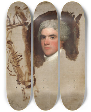 Triptych art skateboard deck of Gilbert Stuart John Bill Ricketts by Gilbert Stuart (1755-1828)